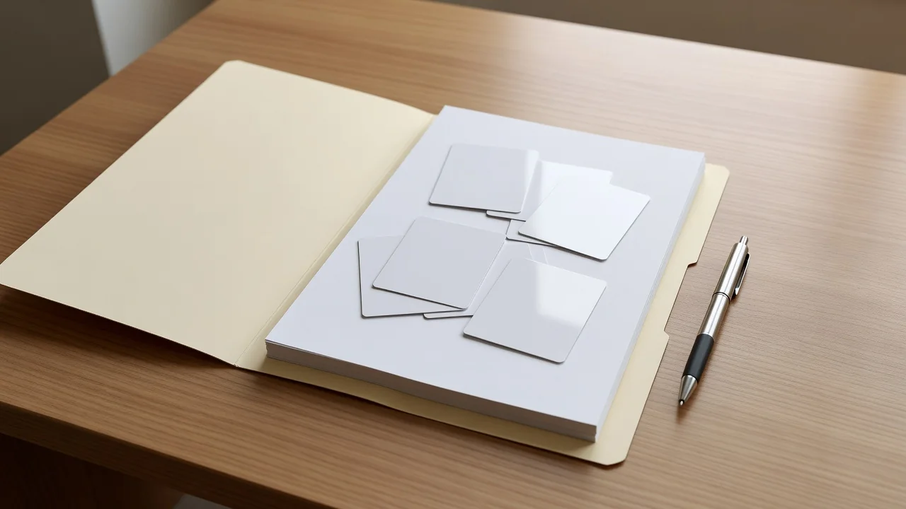 Neatly arranged student documents, photographs and forms on a desk ready for polytechnic admission
